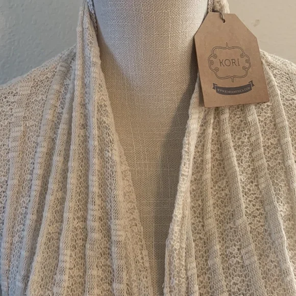 ❌SOLD❌NWT Shawl Style Cardigan - Open Weave Lace Like Material Sz M - Picture 4 of 16